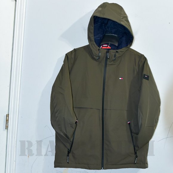 GREEN Tommy Hilfiger Men’s Performance Hooded Jacket - Picture 6 of 10